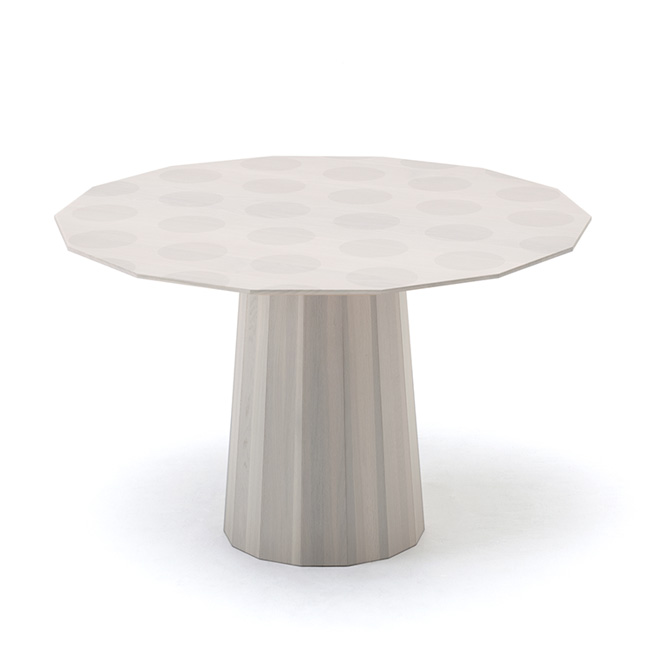 【KNS】 Colour Wood Dining【120】D342H6 Gray Dot (Tabletop) / Grain Beige (Leg)