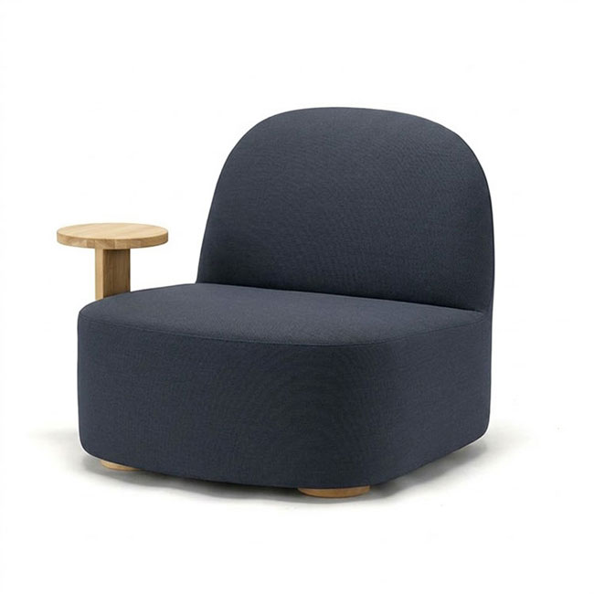 【SPECIAL EDITION】【KNS】 Polar Lounge Chair L With Side Table Right U3438B Navy/Pure Oak
